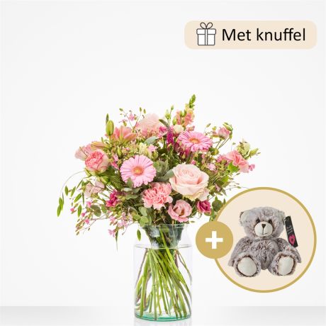 Cadeauset Geboorte roze (met knuffel)